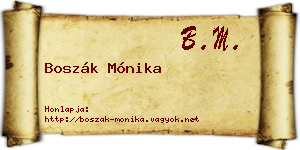 Boszák Mónika névjegykártya